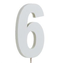 Prodotto Numero anniversario &quot;6&quot; sul personale bianco L27cm 10 pezzi