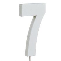 Prodotto Numero anniversario &quot;7&quot; sul bastone bianco L27cm 10 pezzi