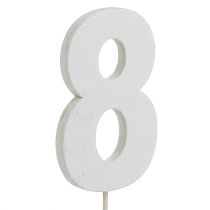 Numero anniversario &quot;8&quot; sul personale bianco L27cm 10 pezzi