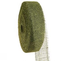 Prodotto Nastro decorativo con nastro a griglia in nastro di iuta verde oliva 5 cm 40 m