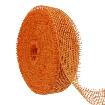 Prodotto Nastro di iuta, arancione chiaro, largo 5 cm, lungo 40 m.