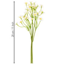 Prodotto Camomilla artificiale come bouquet di fiori per una decorazione naturale e facile da curare, 28 cm, 3 pezzi