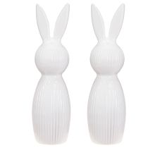 Prodotto Semplice statuetta di coniglio come oggetto decorativo per moderne composizioni primaverili, 22 cm, 2 pezzi