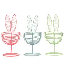 Prodotto Coniglio in filo metallico come oggetto decorativo aperto per idee moderne primaverili e pasquali, 16 cm, 3 pezzi