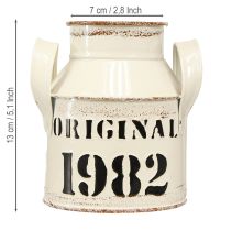 Prodotto Brocca decorativa in metallo “Originale 1982” Crema Ruggine H13cm 2 pezzi