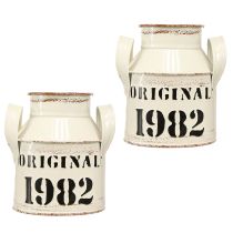 Prodotto Decorazione in metallo per brocca "Originale 1982" Crema Ruggine H13cm 2pz