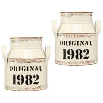 Prodotto Decorazione in metallo per brocca "Originale 1982" Crema Ruggine H16cm 2pz