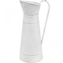 Brocca decorativa in metallo brocca in metallo bianco rustico Ø16,5cm H 41cm