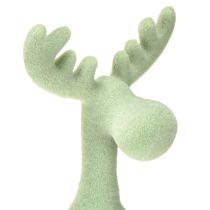 Prodotto Sgabello Edge con decorazione a forma di alce, floccato verde marrone menta, 31 cm, 3 pezzi
