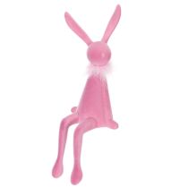 Prodotto Decorazione coniglietto pasquale, mensola con boa di piume per credenza o mensola, 36 cm, 2 pezzi