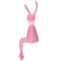 Prodotto Decorazione coniglietto pasquale, mensola con boa di piume per credenza o mensola, 36 cm, 2 pezzi