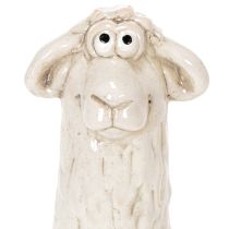 Prodotto Statuetta di pecora in ceramica, pecora seduta, per la decorazione pasquale e per tutto l'anno, 18 cm, 3 pezzi
