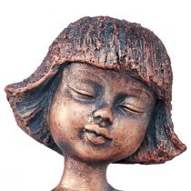 Prodotto Figura da giardino con posti a bordo ragazza seduta in bronzo 52 cm