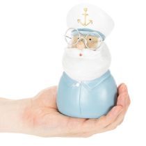 Prodotto Figurina di capitano, decorazione marittima con occhiali e cappello, 16 cm