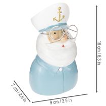 Prodotto Figurina di capitano, decorazione marittima con occhiali e cappello, 16 cm