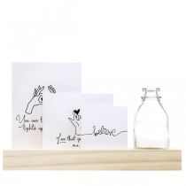 Portacarte in legno Portafoto in legno mini vaso 25×7,5×12cm