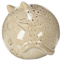 Prodotto Statuetta decorativa in ceramica a forma di gatto, rotonda, ideale per soggiorno o camera da letto, 13 cm.