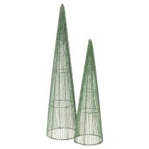Prodotto Coni portafiori in metallo, verdi, per composizioni floreali, 62 cm, 2 pezzi