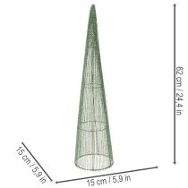 Prodotto Coni metallici per fiori, verdi, per composizioni floreali, 62 cm, 2 pezzi
