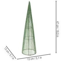 Prodotto Coni metallici per fiori, verdi, per composizioni floreali, 62 cm, 2 pezzi