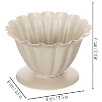 Prodotto Ciotola, calice, calice di fiore, decorazione color crema, 9 cm