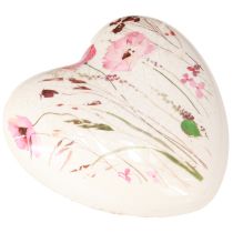 Prodotto Cuore in ceramica papavero stile country craquelure 11x11cm