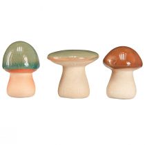 Prodotto Decoro funghi in ceramica marrone verde blu decoro ceramica Ø4/5cm 6 pz