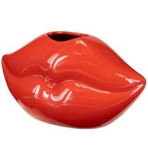 Prodotto Vaso decorativo in ceramica a forma di bocca di bacio rosso 17×8,5×9cm
