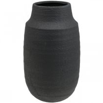Vaso in ceramica Vaso per fiori nero Vasi decorativi Ø17cm H34cm