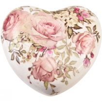 Prodotto Cuore decorativo in ceramica con rose terracotta per la tavola 10,5 cm
