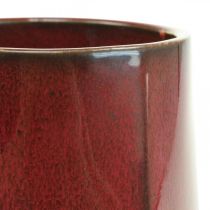Prodotto Vaso in ceramica Vaso per fiori rosso esagonale Ø14,5cm H21,5cm