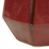 Prodotto Vaso in ceramica Vaso per fiori rosso esagonale Ø14,5cm H21,5cm