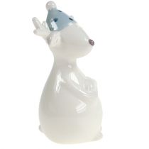Prodotto Figura in ceramica renna 11cm, 12cm bianca 2pz