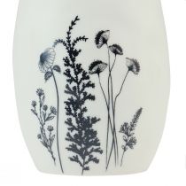 Prodotto Coniglietto in ceramica conigli bianchi decorativi piume fiori Ø6cm H20,5cm