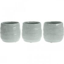 Fioriera, ceramica per piantare, vaso decorativo ondulato Ø12,5cm 3 pezzi