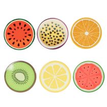 Prodotto Set di sottobicchieri di frutta, design di frutta, decorazione da tavola, cucina e soggiorno, 10 cm, 6 pezzi