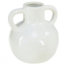 Prodotto Vaso in ceramica vaso bianco con 2 manici in ceramica Ø7cm H11,5cm