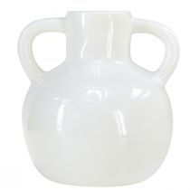 Prodotto Vaso in ceramica vaso bianco con 2 manici in ceramica Ø7cm H11,5cm