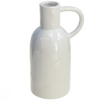 Prodotto Vaso in ceramica bianca per vaso decorazione a secco con manico Ø9cm H21cm
