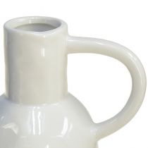 Prodotto Vaso in ceramica bianca per vaso decorazione a secco con manico Ø9cm H21cm