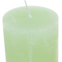 Prodotto Candele a colonna tinta unita verde lime​​​​​​​ 60×100mm 4 pz