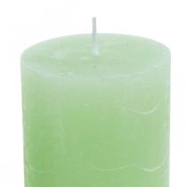 Candele a colonna colorate verde chiaro 70×100mm 4pz