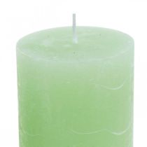 Prodotto Candele a colonna colorate verde chiaro 70×100mm 4pz