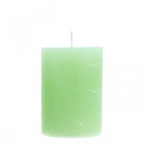 Prodotto Candele a colonna colorate verde chiaro 70×100mm 4pz