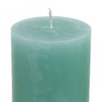 Prodotto Candele a colonna colore verde 70×100mm 4pz