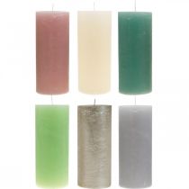 Candele a colonna colorate vari colori 85×200mm 2pz
