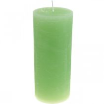 Prodotto Candele a colonna candele tinta unita verde lime​​​​​​​ 85×200mm 2 pz