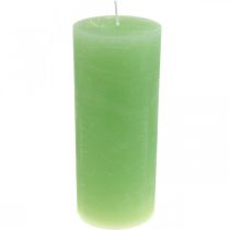 Prodotto Candele a colonna colorate verde chiaro 85×200mm 2pz