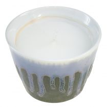 Candela alla citronella in vaso ceramica vintage verde Ø8,5cm