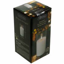 Prodotto Candela LED in vetro vera cera bianca Ø7,5cm H10cm